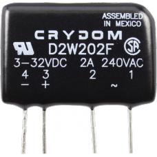 Crydom D2W202F 2A 240VAC Zero-Cross Solid State Relay for Resistive Loads (Type A)